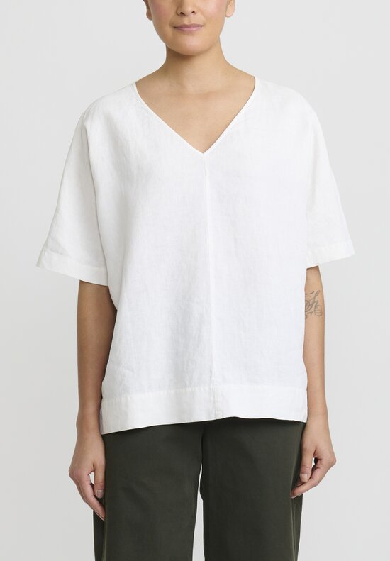 Oska Linen Bluse ''Marcelie'' Top in White	
