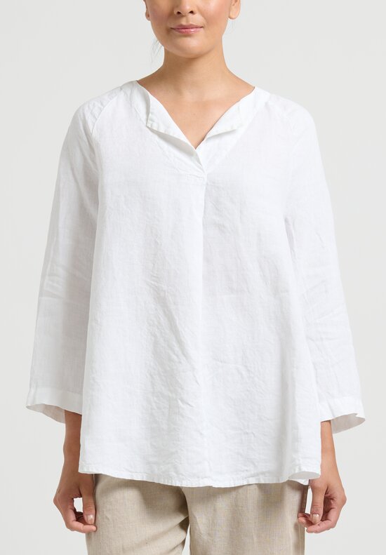 Oska Linen Bluse ''Nazarea'' Top in White	