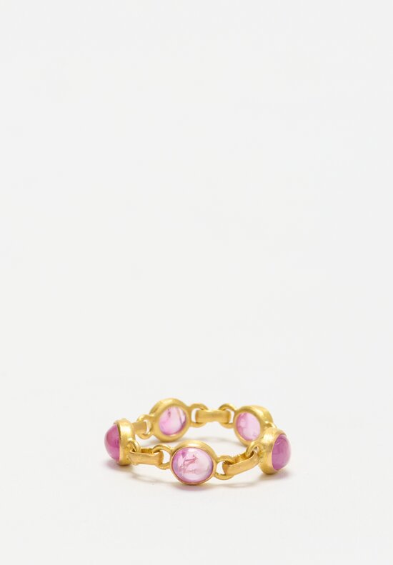 Scrives 22K, Pink Sapphire Chain Ring	