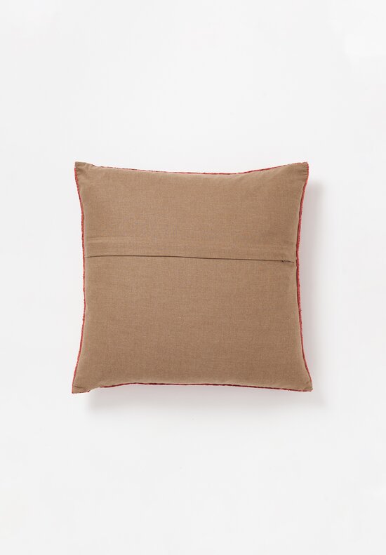 Tibet Home Hand Knotted & Woven Square Pillow in Pema Red	