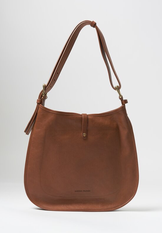 Massimo Palomba ''Elodie'' Selleria Leather Hobo Bag in Saddle Brown	