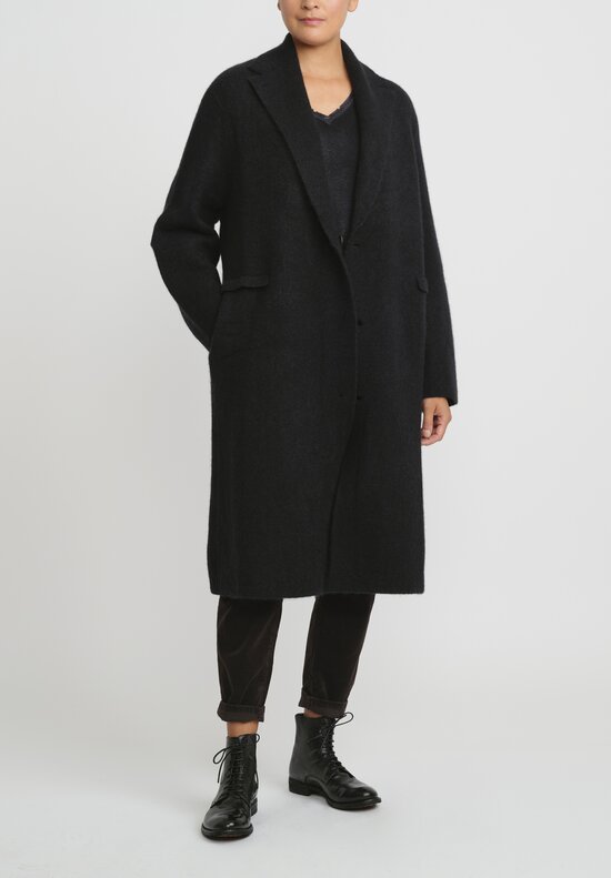Boboutic Cashmere/Silk Long Coat in Black	