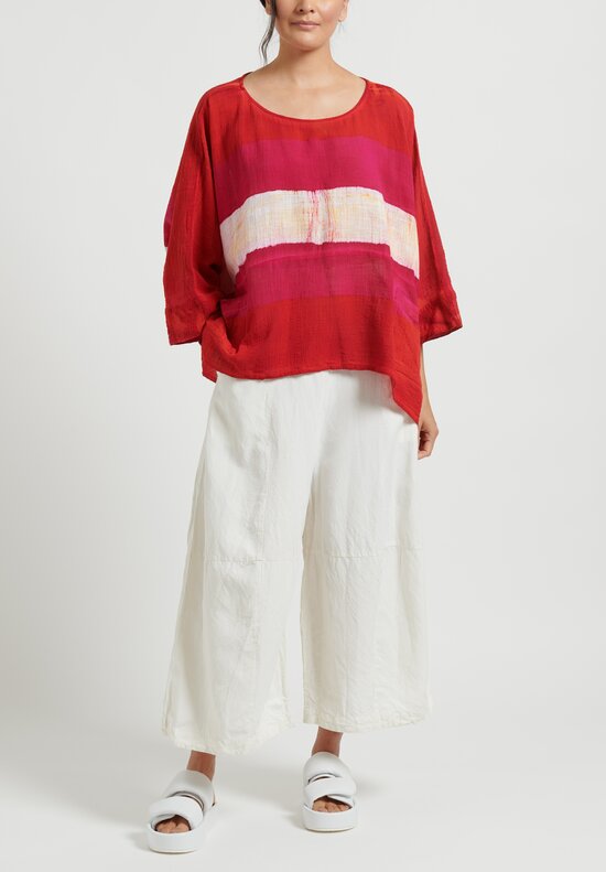 Gilda Midani Striped Short Bucket Top in Pink, Tangerine & White	