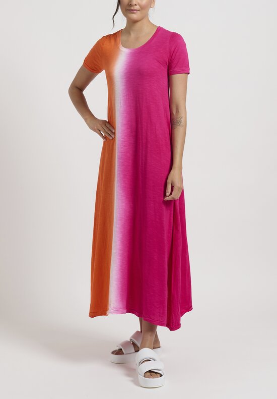 Gilda Midani Neon Wire Short Sleeve Monoprix Dress in Pink, Orange and White	