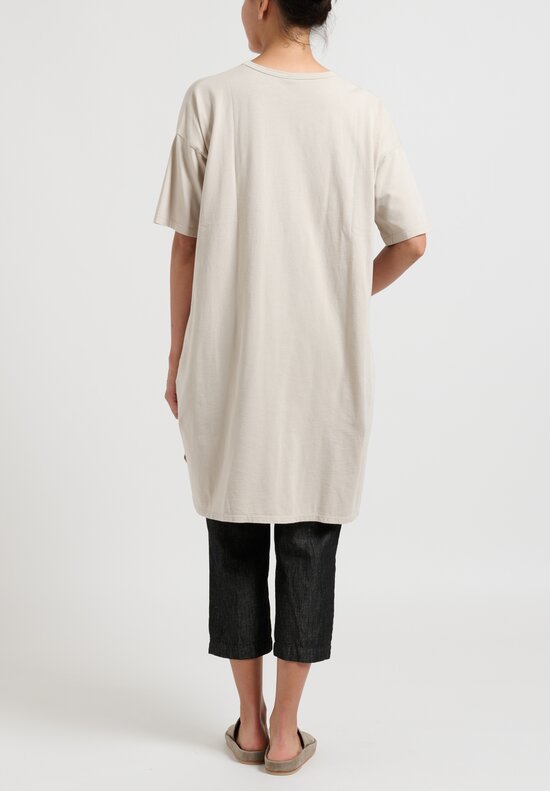 Maison de Soil Long Cotton T-Shirt in Milky Grey	