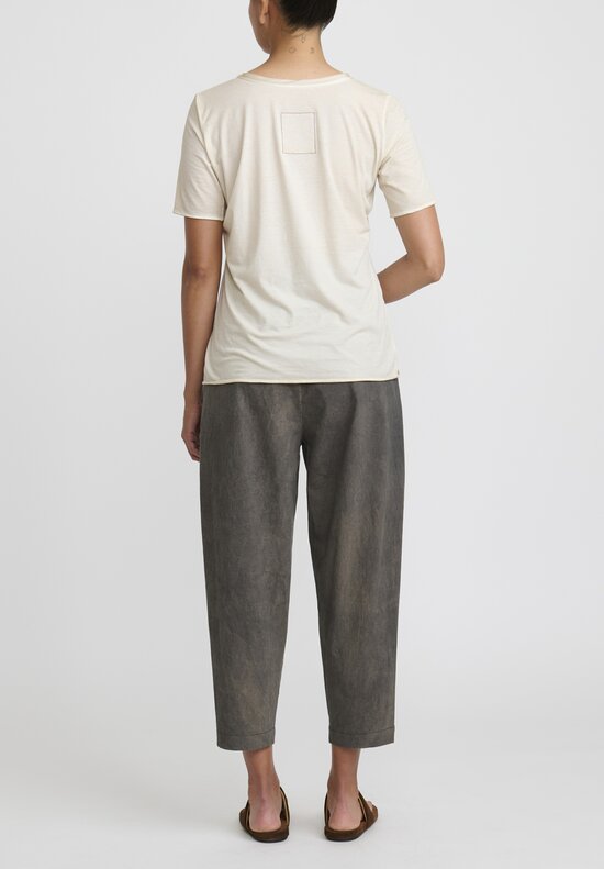 Uma Wang Cotton ''Tina'' Tee-Shirt in Off White	