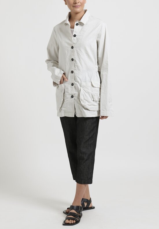 Rundholz Cotton Linen Safari Jacket in Poire White	