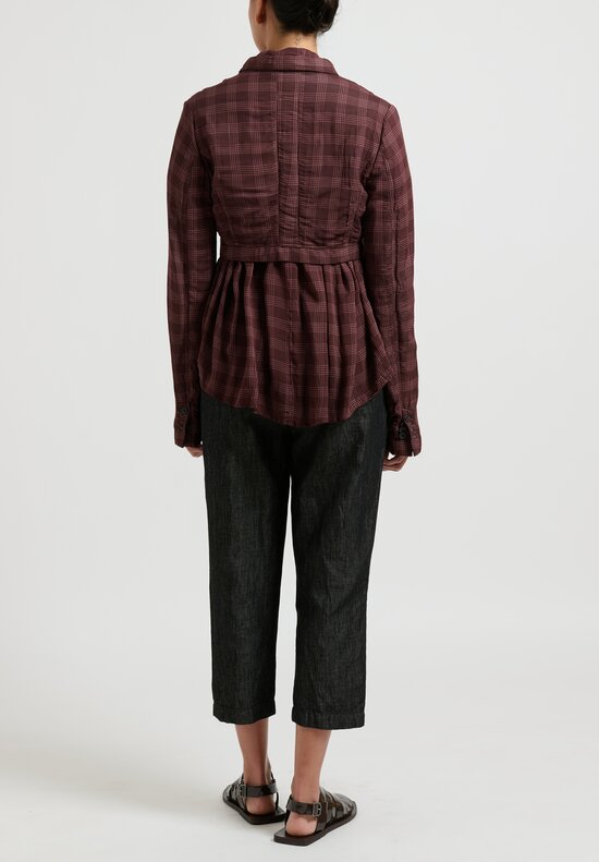 Rundholz Checkered Cropped Jacket in Noix Brown	