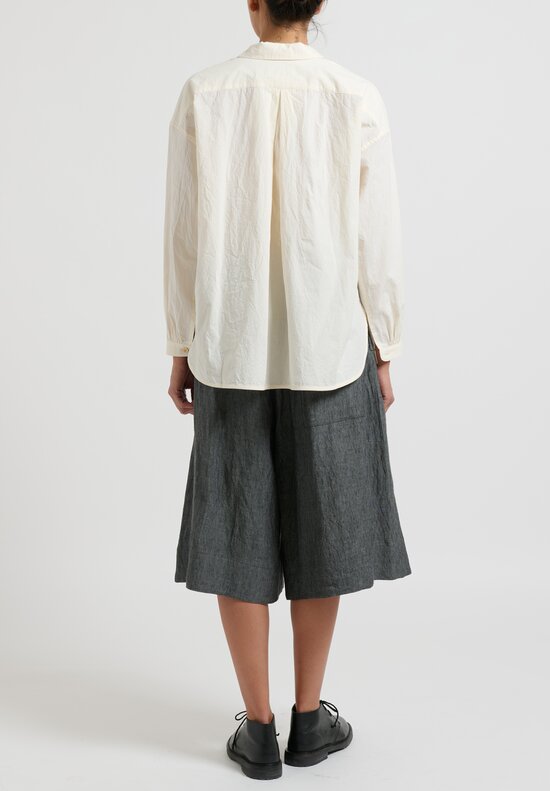 toogood Laundered Linen ''Landscaper'' Shorts in Blue Slate	