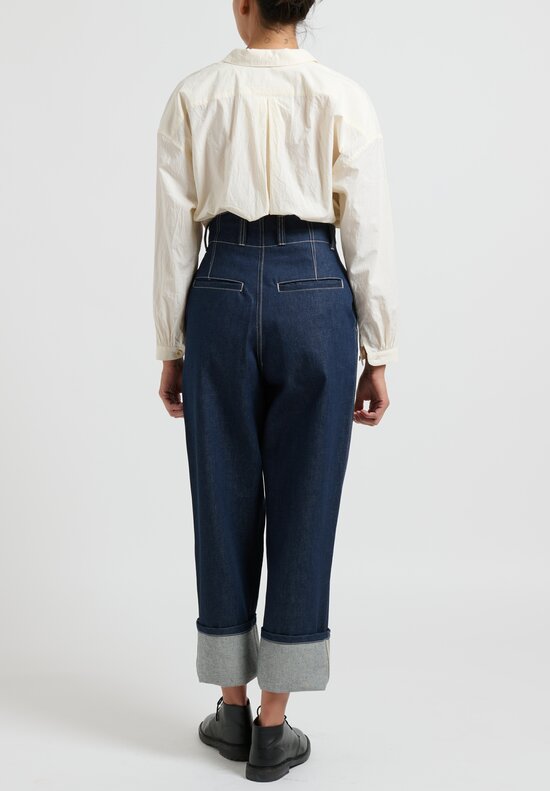 toogood Organic Denim Pleated ''Tailor'' Jeans in Indigo Blue	