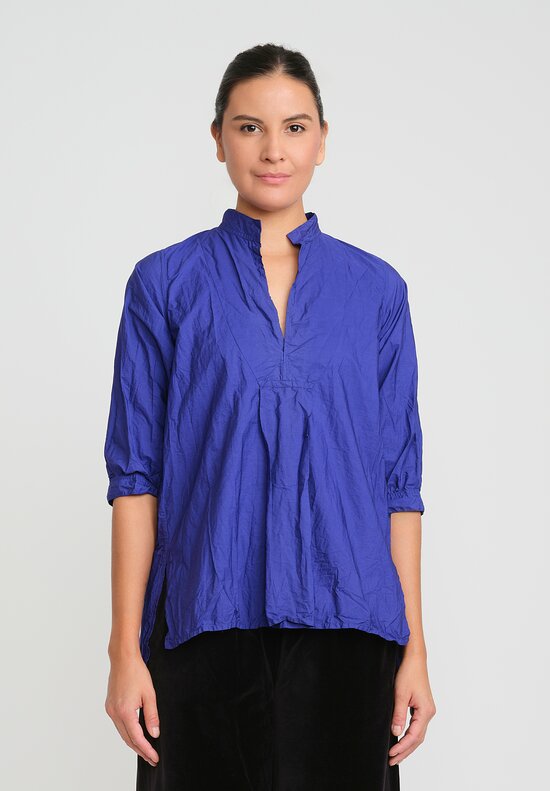 Daniela Gregis Washed Cotton Camicia Kora Top in Blu Inchiostro