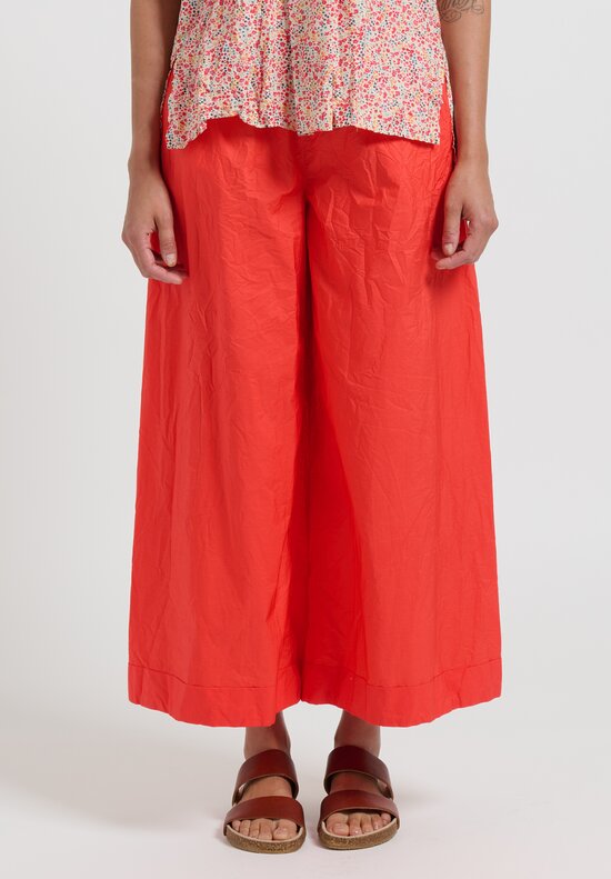 Daniela Gregis Cotton ''Pigiama'' Trousers in Glow Red	