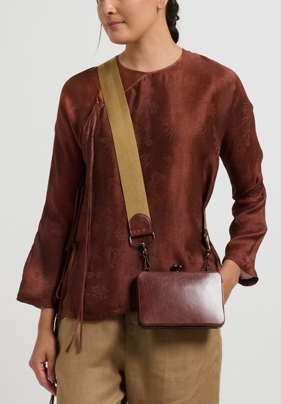 Uma Wang Leather Medium Clutch Brown	