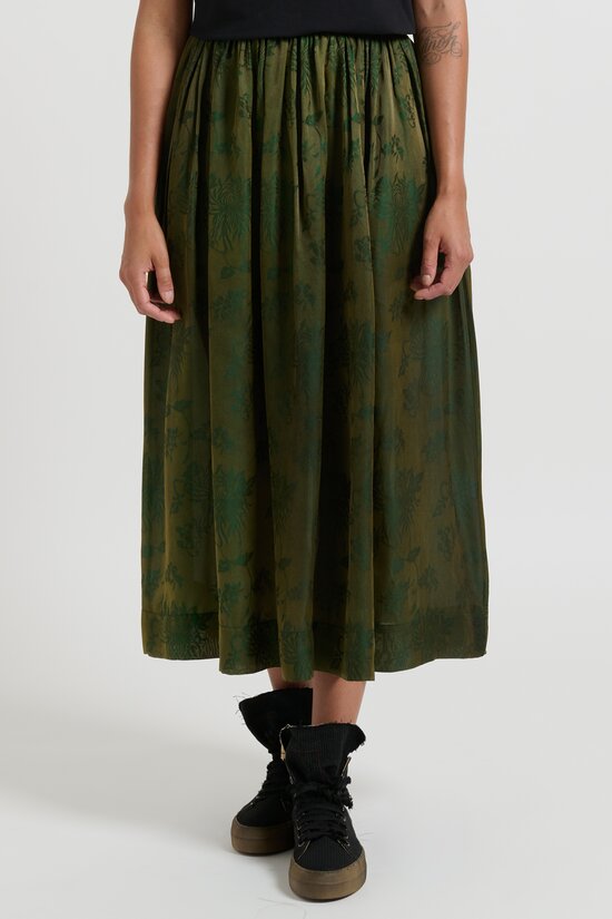 Uma Wang ''Odette Gillian'' Skirt in Green & Tan	