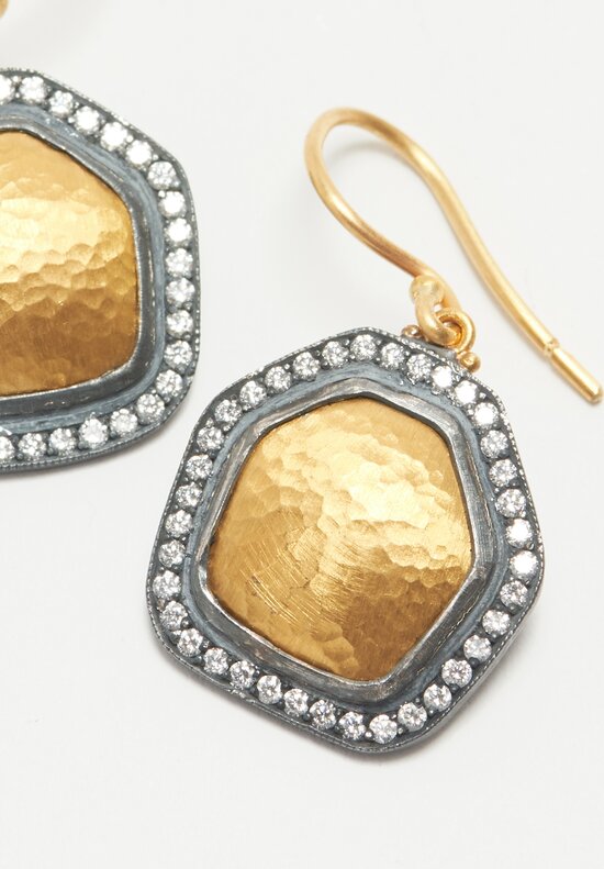 Lika Behar 24K, Gold & Oxidized Silver Reflections Earrings with Diamonds	