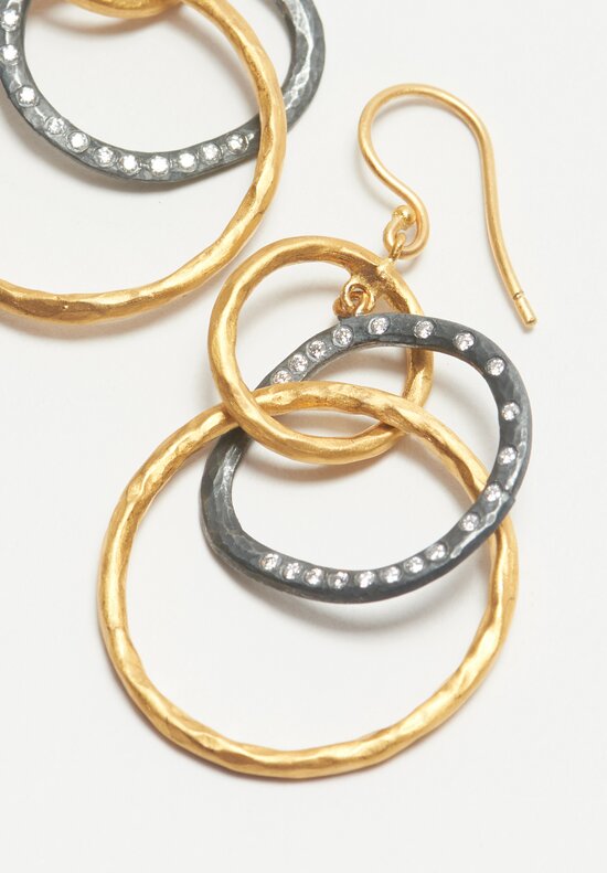 Lika Behar 24K & Oxidized Silver ''Kelly'' Earrings with Diamonds	