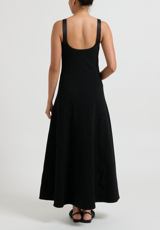 Jil Sander Hand Embroidered Sleeveless Dress in Black	