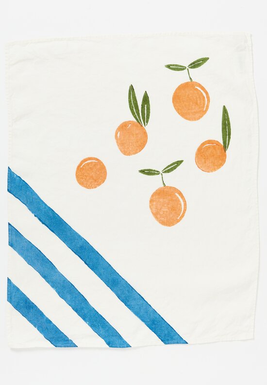Stamperia Bertozzi Handmade Linen Kitchen Towel Amalfi Blue	