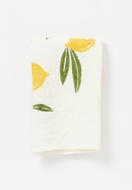 Stamperia Bertozzi Handmade Linen Kitchen Towel Sorrento Orange	