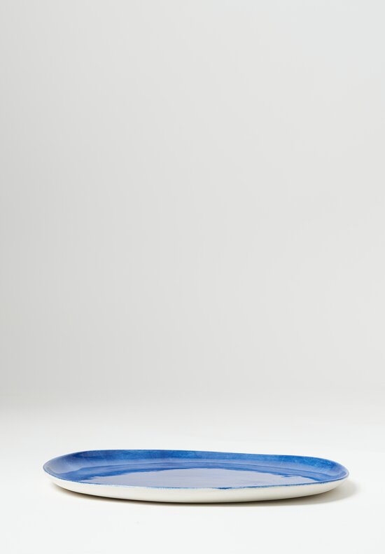 Stamperia Bertozzi Handmade Porcelain Solid Painted Dinner Plate Blu 2	