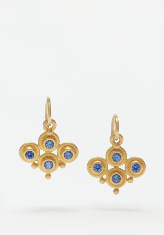Denise Betesh 22k, ''Quattro'' Blue Sapphire Earrings	