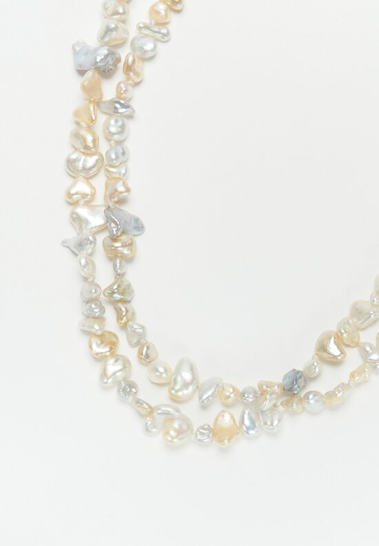 Denise Betesh Double Strand Keshi Pearl Necklace	