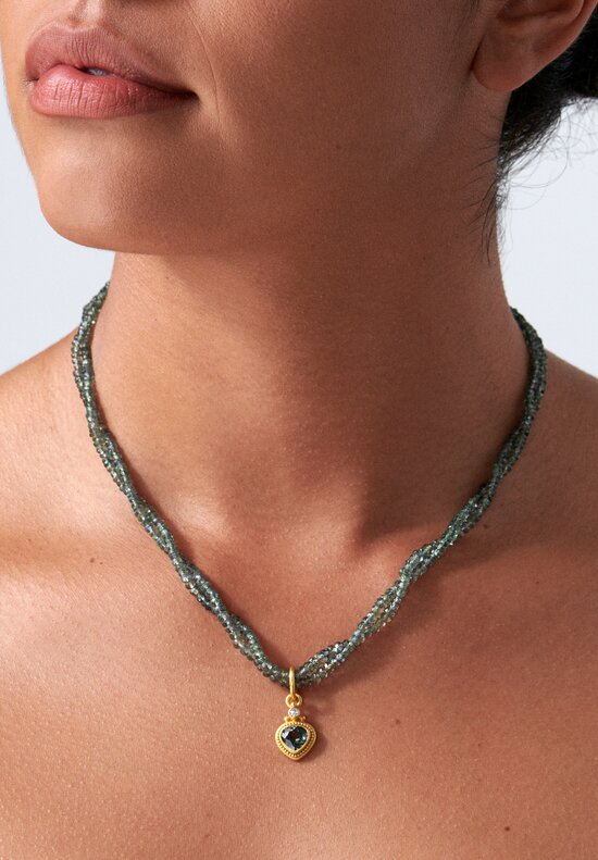 Denise Betesh 22k, Gray Sapphire and Diamond Pendant	