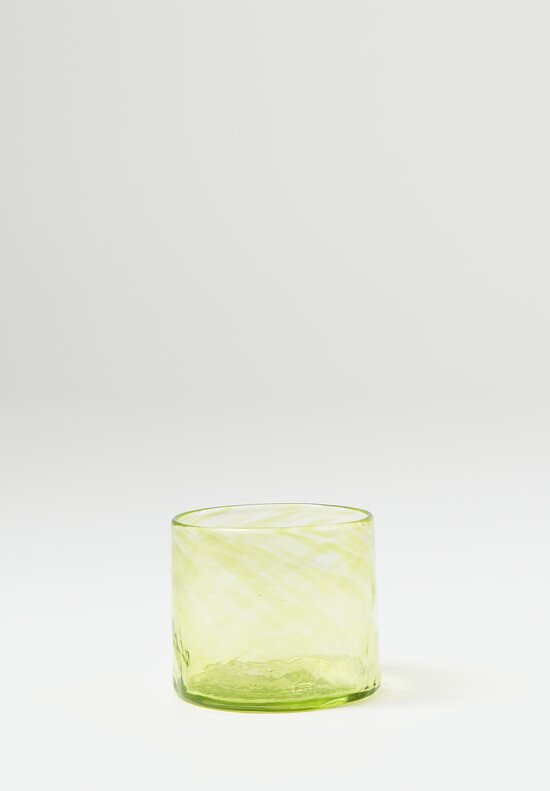 Studio Xaquixe Small Handblown Glass in Lemon Yellow-Green	