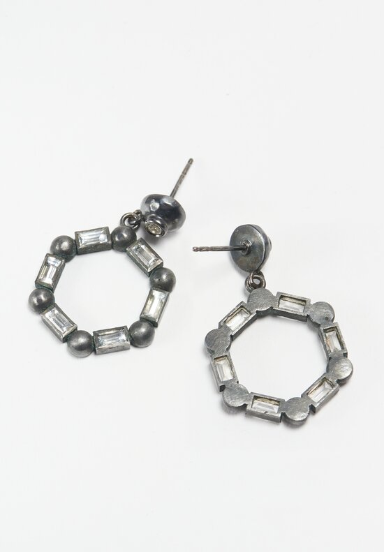 Lika Behar Oxidized Silver, Sapphire Bubbles Hoop Earrings	