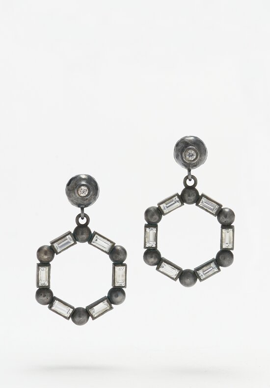 Lika Behar Oxidized Silver, Sapphire Bubbles Hoop Earrings	