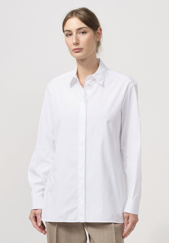 The Row Cotton Big Sisea Shirt in Optic White	