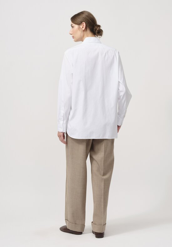 The Row Cotton Big Sisea Shirt in Optic White	