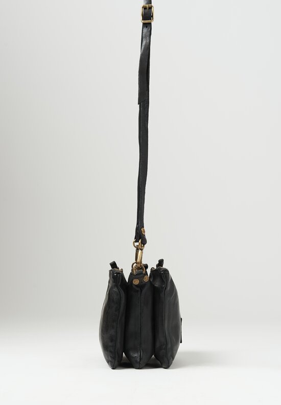 Campomaggi Small Leather ''Pochette'' Shoulder Bag in Black	