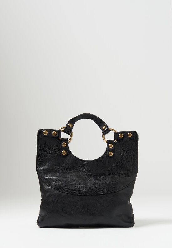 Campomaggi Small Flat Leather ''Pochette'' Shoulder Bag in Black	
