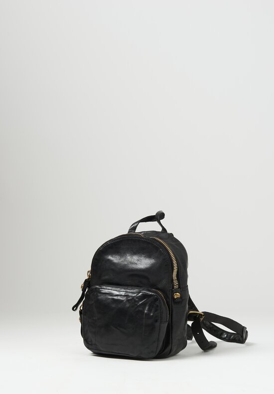 Campomaggi Small Leather Backpack in Black	