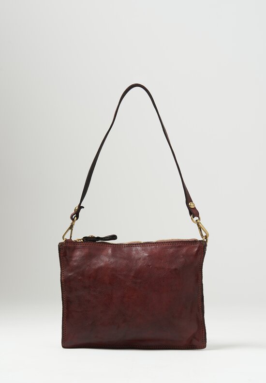 Campomaggi Leather ''Pochette'' Shoulder Bag in Vinaccia Brown	