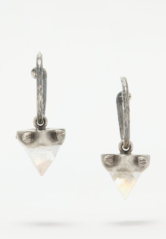 Miranda Hicks Apophyllite Crystal Mega Hoop Earrings Silver	