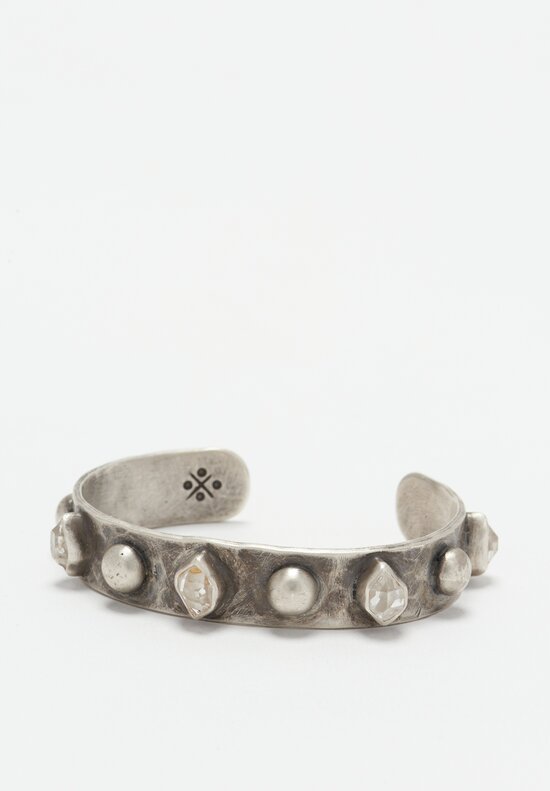 Miranda Hicks Herkimer Diamond Cuff Bracelet Silver	