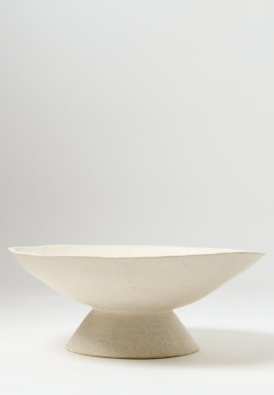 Danny Kaplan Handmade Ceramic Low Footed Bowl in White