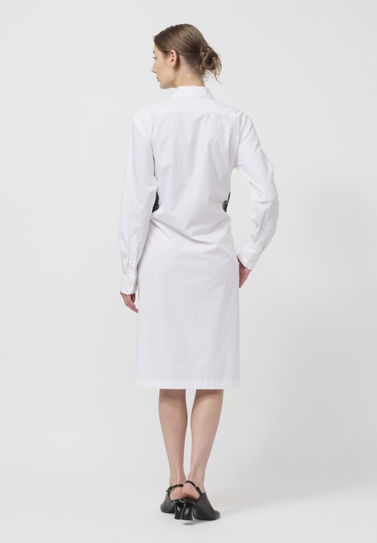Dries Van Noten Embroidered Cotton Davy Dress in White	