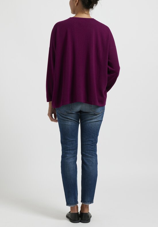 Hania New York Sasha Short Sweater in Scottish Cashmere in Beetroot