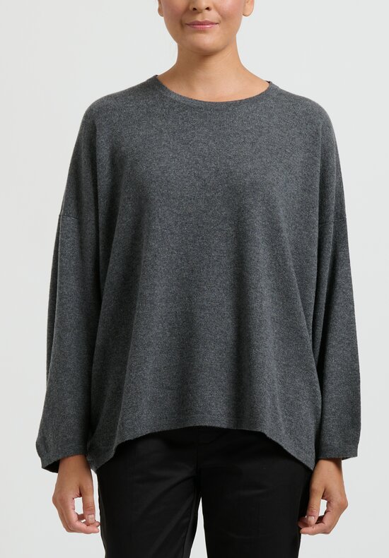 Hania New York Sasha Short Sweater in Scottish Cashmere in Grey