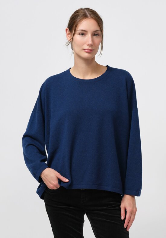 Hania New York Cashmere Sasha Short Sweater in Jack Blue	