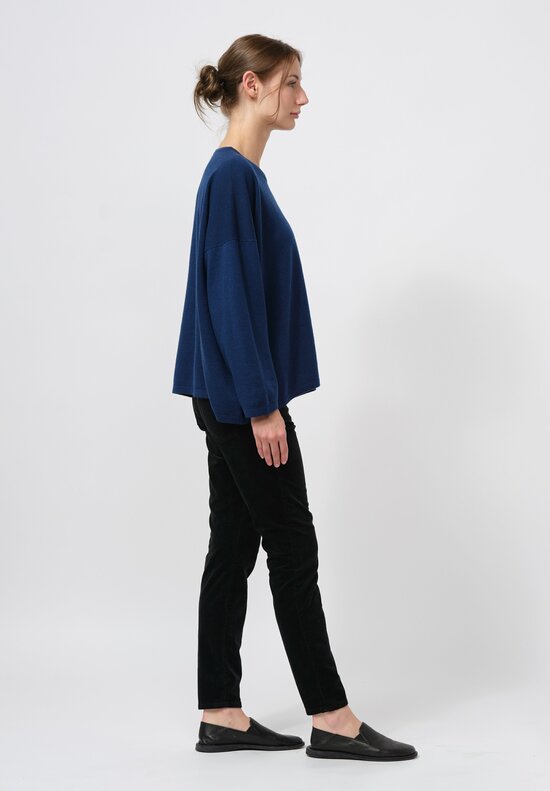 Hania New York Cashmere Sasha Short Sweater in Jack Blue	