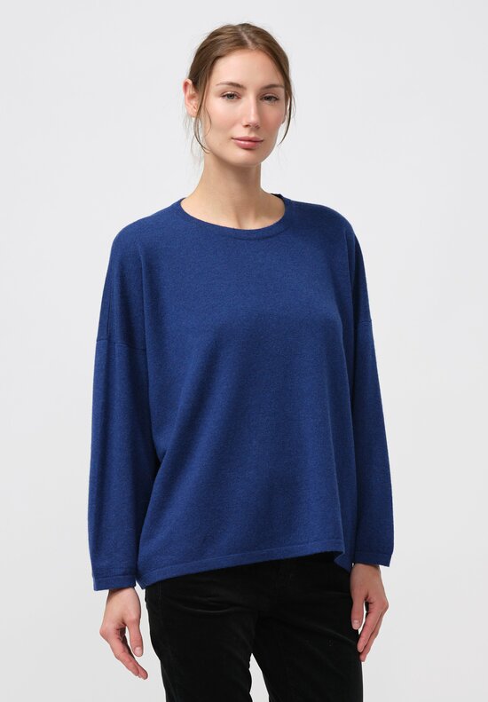 Hania New York Cashmere Short Sasha Sweater in Noss Blue	