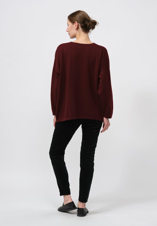 Hania New York Short Sasha Sweater in Port Maroon