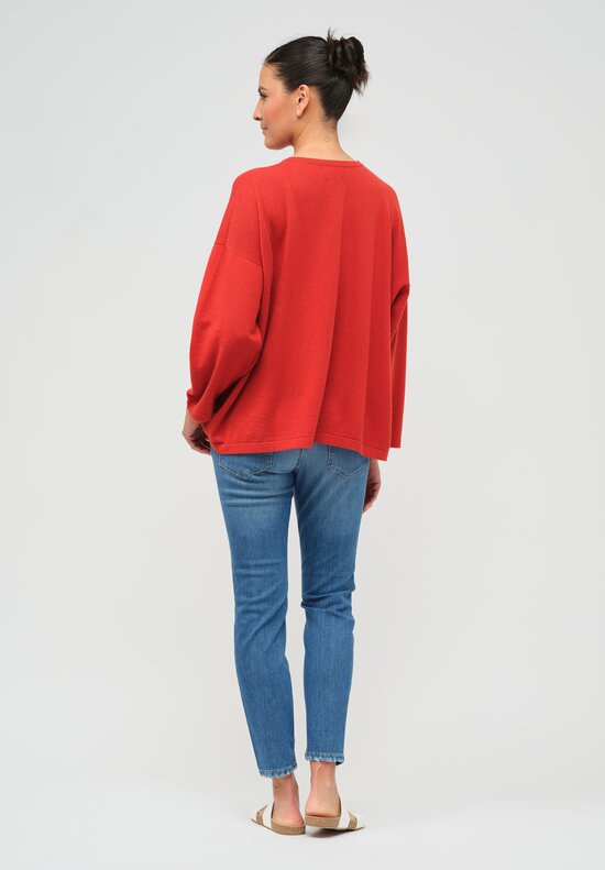 Hania New York Short Sasha Sweater in Red Dulse	