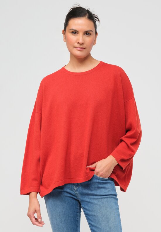 Hania New York Short Sasha Sweater in Red Dulse