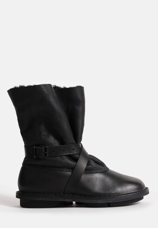 Trippen Snow Fur Lined Bootie in Black