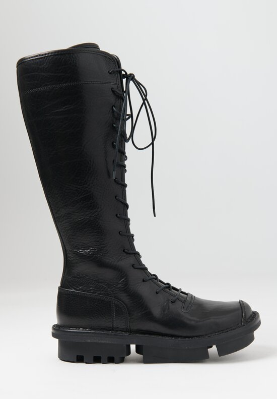 Trippen Lace Up Unison Boot in Black	